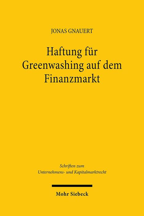 Jonas Gnauert: Haftung für Greenwashing auf dem Finanzmarkt, Buch
