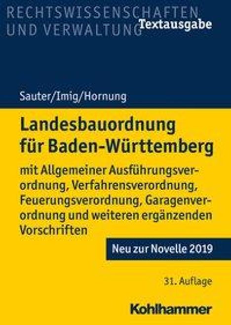 Helmut Sauter: Sauter, H: Landesbauordnung für Baden-Württemberg, Buch