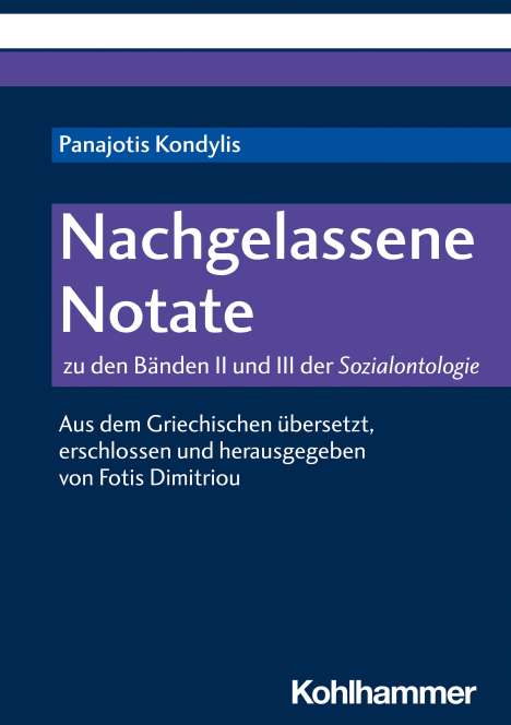 Panajotis Kondylis: Kondylis, P: Nachgelassene Notate, Buch