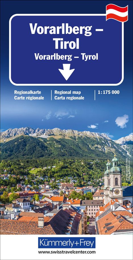 Kümmerly+Frey Regional-Strassenkarte Vorarlberg, Tirol 1:175.000, Karten