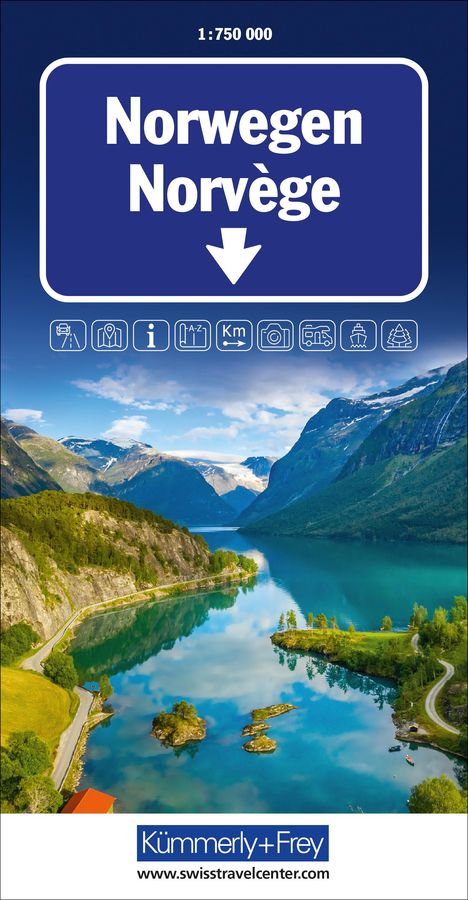 Norwegen Strassenkarte 1:750 000, Karten