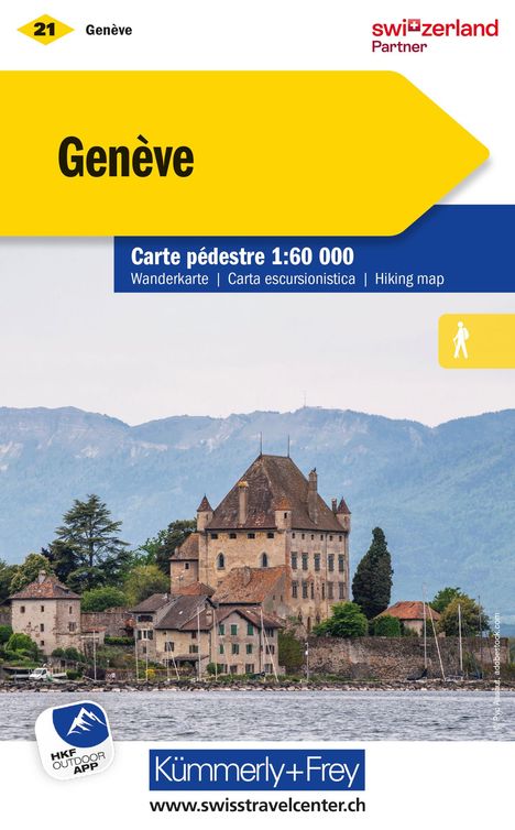 KuF Schweiz Wanderkarte 21 Genève 1 : 60 000. Matt laminiert, Karten