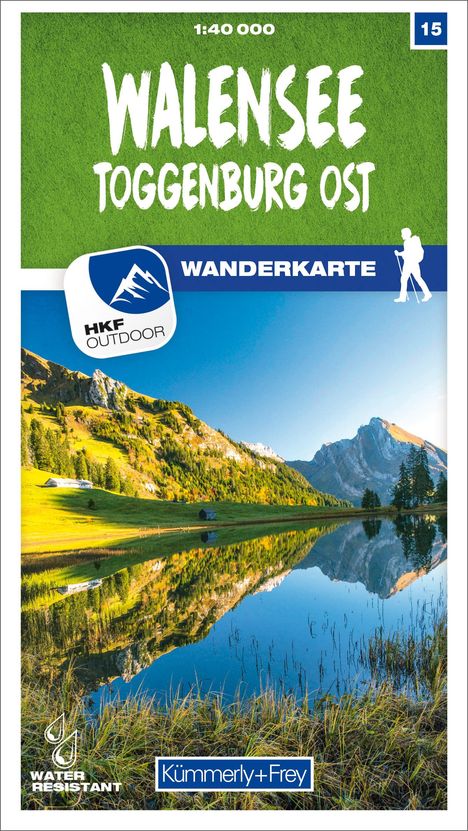 Walensee - Toggenburg Ost 15 Wanderkarte 1:40 000 matt laminiert, Karten