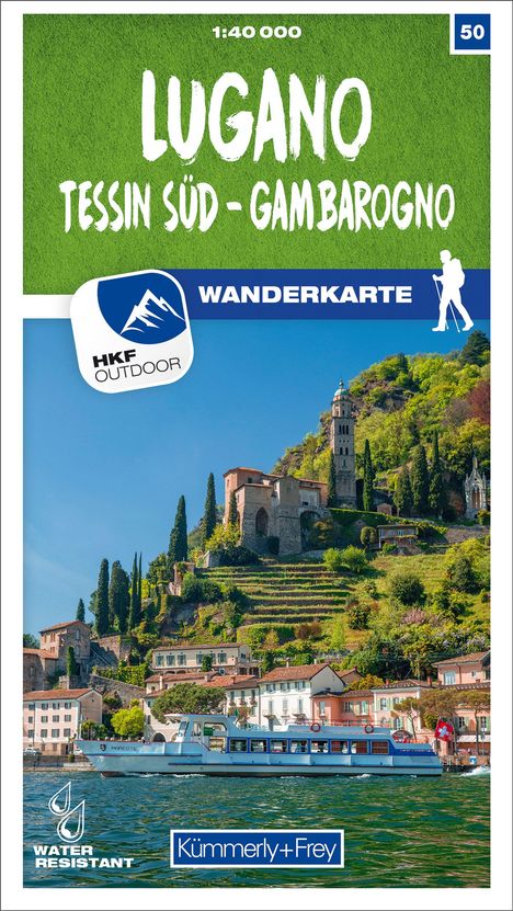Lugano - Sottoceneri - Gambarogno 50 Wanderkarte 1:40 000 matt laminiert, Karten