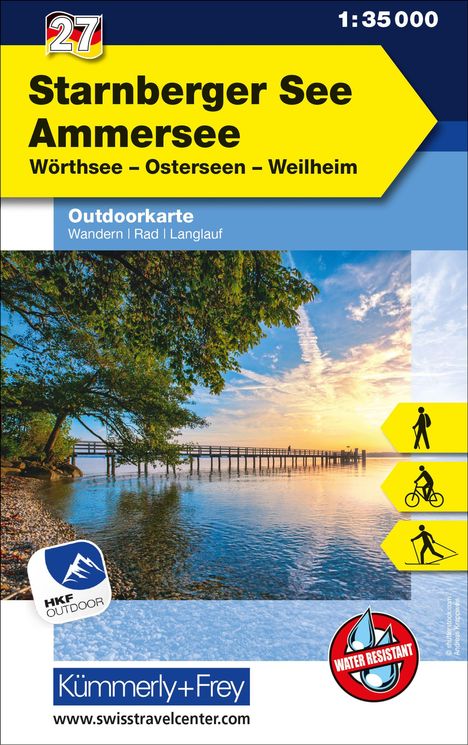 Starnberger See Ammersee Wörthsee, Osterseen, Weilheim, Nr. 27 Outdoorkarte Deutschland 1:35 000, Karten