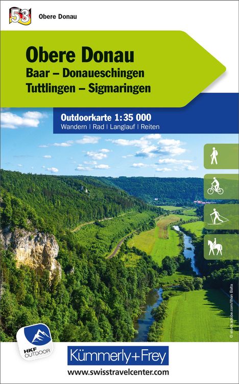 Kümmerly+Frey Outdoorkarte Deutschland 53 Obere Donau 1:35.000, Karten