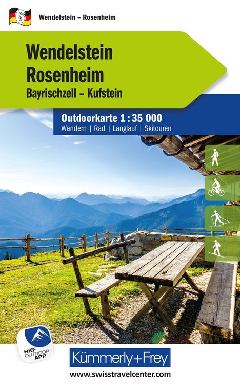 Kümmerly+Frey Outdoorkarte Deutschland 6 Wendelstein, Rosenheim 1:35.000, Karten