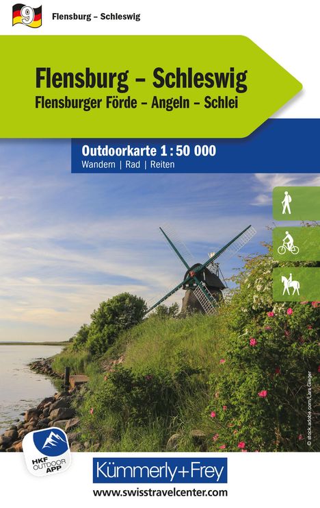 Kümmerly+Frey Outdoorkarte Deutschland 9 Flensburg, Schleswig 1:50.000, Karten