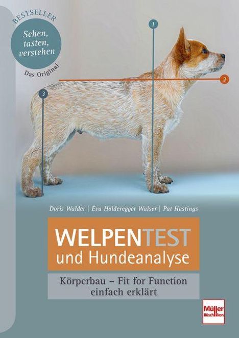 Bestseller "Welpentest und Hundeanalyse". Illustration: Hund mit Markierungen.