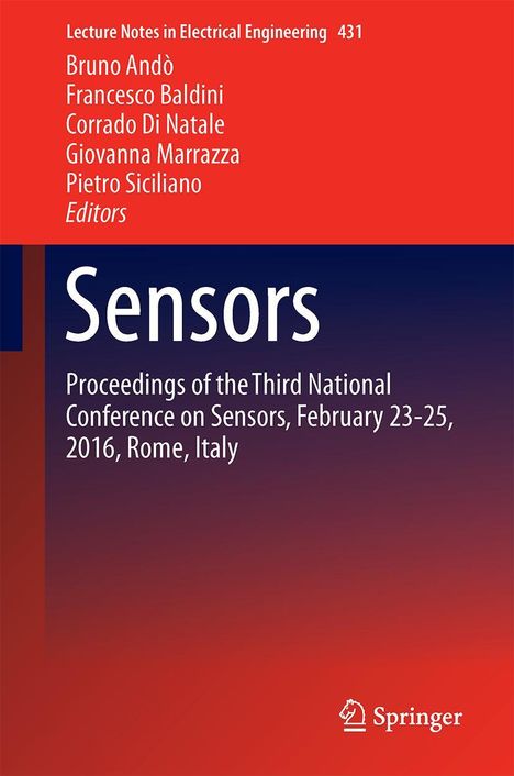 Titel: "Sensors". Konferenz: Third National Conference on Sensors, Februar 23-25, 2016, Rom, Italien. Springer-Logo unten.