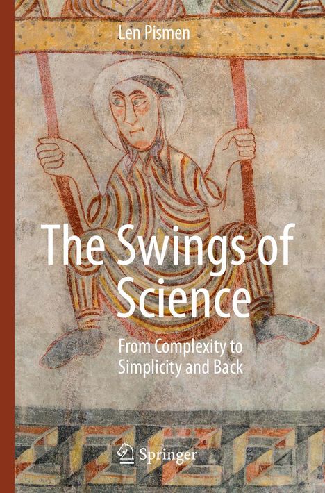 „The Swings of Science. From Complexity to Simplicity and Back.“ Illustration: Person auf Schaukel, mittelalterlicher Stil.