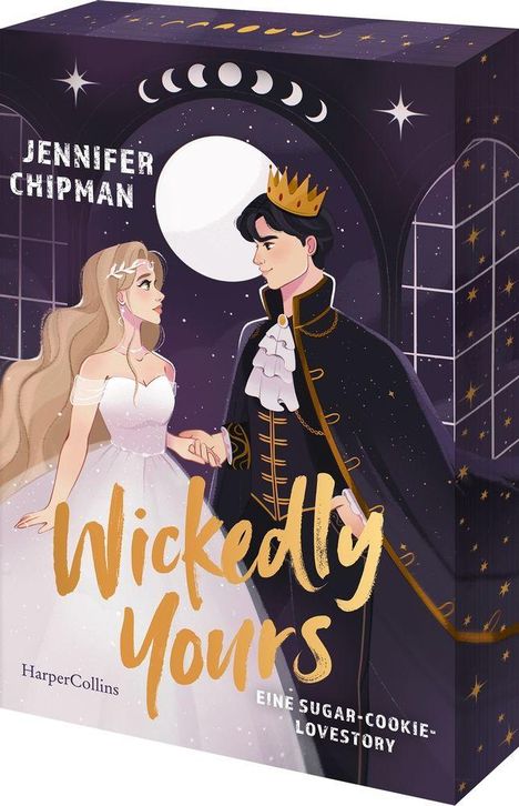 "Wickedly Yours: Eine Sugar-Cookie-Lovestory" von Jennifer Chipman. Illustration: Ein Paar unter einem Nachthimmel.