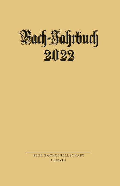 Bach-Jahrbuch 2022, Buch