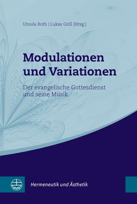 "Modulationen und Variationen. Der evangelische Gottesdienst und seine Musik." Logo unten, abstrakte Gestaltung.