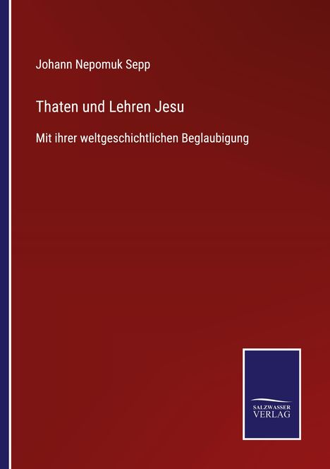 Johann Nepomuk Sepp: Thaten und Lehren Jesu, Buch