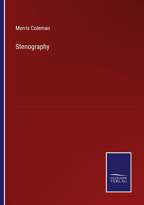 Morris Coleman: Stenography, Buch