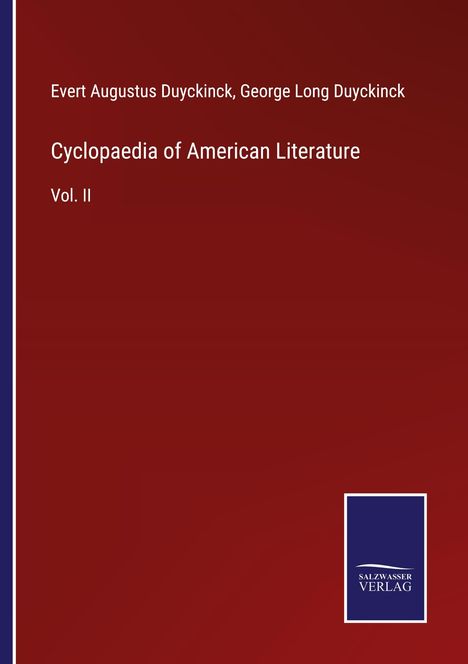 Evert Augustus Duyckinck: Cyclopaedia of American Literature, Buch