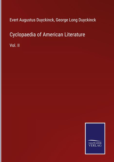 Evert Augustus Duyckinck: Cyclopaedia of American Literature, Buch