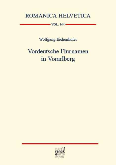 Wolfgang Eichenhofer: Vordeutsche Flurnamen in Vorarlberg, Buch