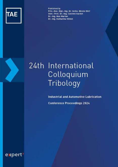 24th International Colloquium Tribology, Buch