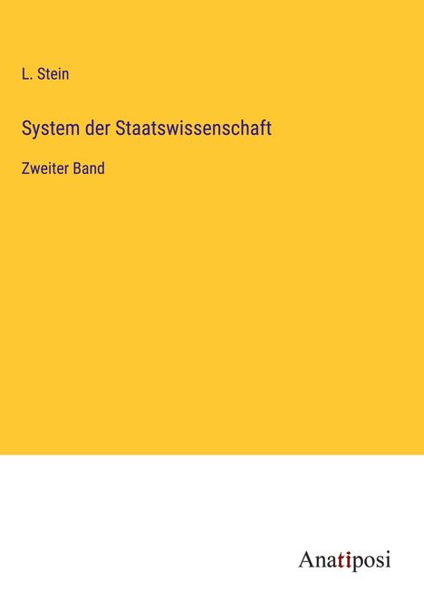 L. Stein: System der Staatswissenschaft, Buch