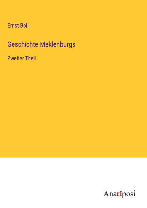 Ernst Boll: Geschichte Meklenburgs, Buch