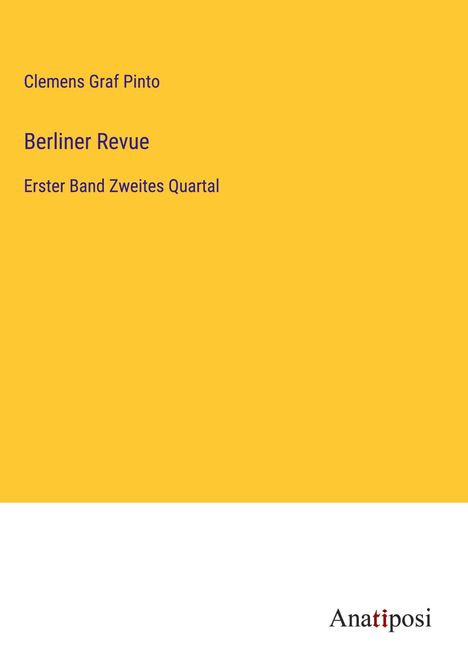 Clemens Graf Pinto: Berliner Revue, Buch