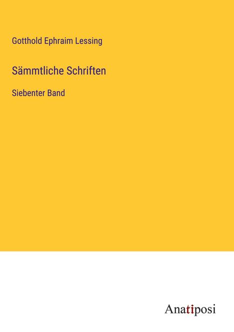 Gotthold Ephraim Lessing: Sämmtliche Schriften, Buch