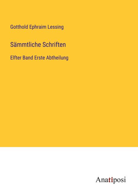 Gotthold Ephraim Lessing: Sämmtliche Schriften, Buch