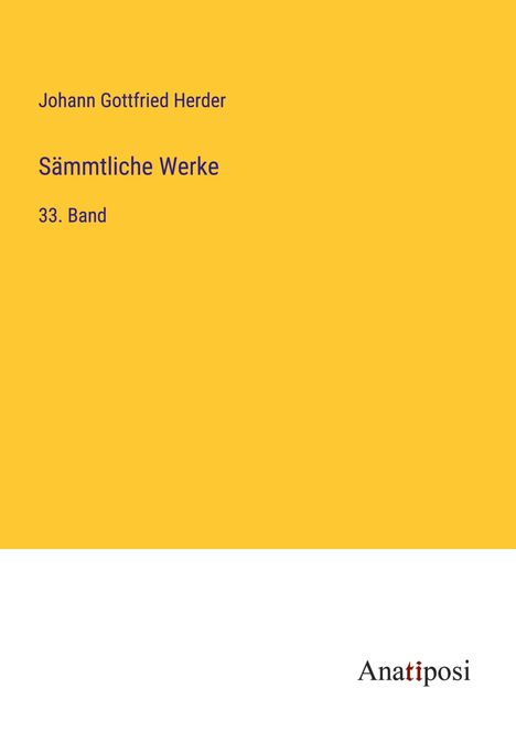 Johann Gottfried Herder: Sämmtliche Werke, Buch