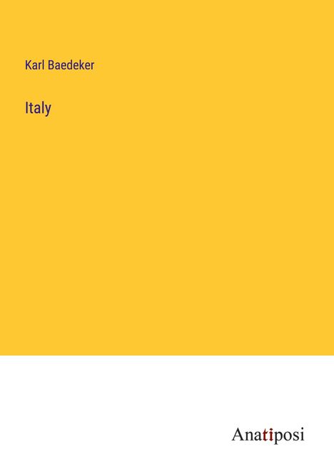 Karl Baedeker: Italy, Buch
