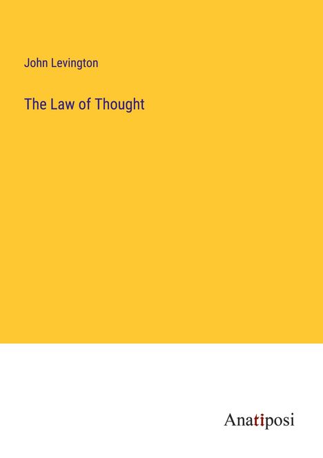 John Levington: The Law of Thought, Buch
