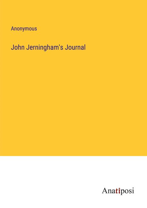 Anonymous: John Jerningham's Journal, Buch