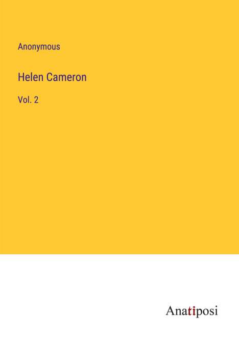 Anonymous: Helen Cameron, Buch