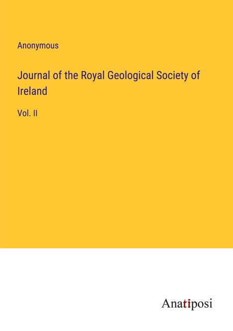 Anonymous: Journal of the Royal Geological Society of Ireland, Buch