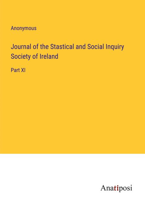 Anonymous: Journal of the Stastical and Social Inquiry Society of Ireland, Buch