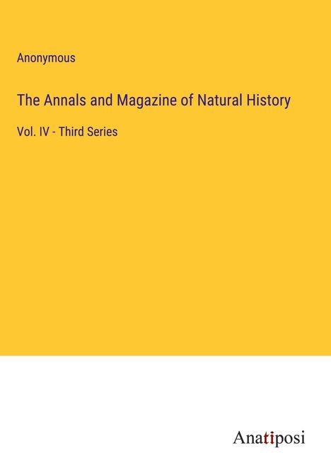 Anonymous: The Annals and Magazine of Natural History, Buch