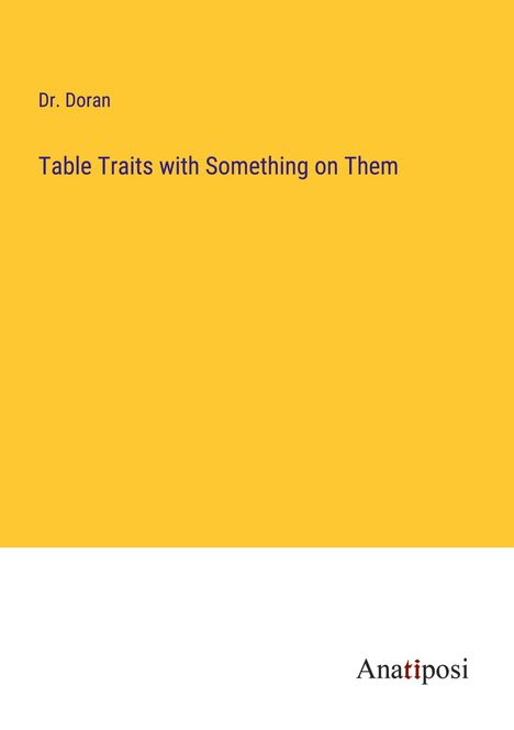 Doran: Table Traits with Something on Them, Buch