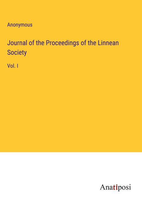 Anonymous: Journal of the Proceedings of the Linnean Society, Buch