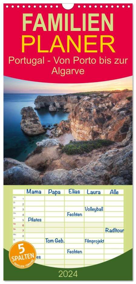 Jean Claude Castor I 030mm-Photography: Familienplaner 2024 - Portugal - Von Porto bis zur Algarve mit 5 Spalten (Wandkalender, 21 x 45 cm) CALVENDO, Kalender