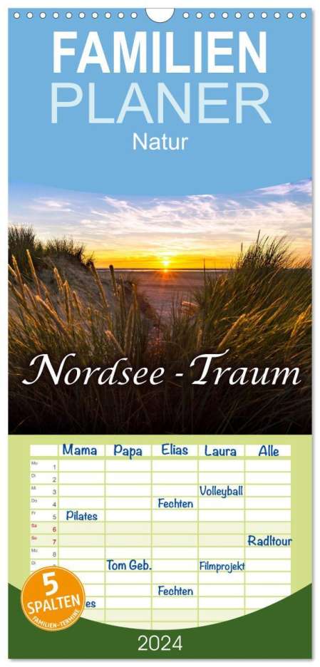 Andrea Dreegmeyer: Familienplaner 2024 - Nordsee - Traum mit 5 Spalten (Wandkalender, 21 x 45 cm) CALVENDO, Kalender
