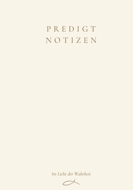 Nessa Lupu: Predigt Notizen, Buch