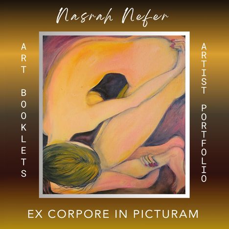 Nasrah Nefer, Art Booklets, Artist Portfolio, Ex Corpore in Picturam. Illustration eines sitzenden Menschen.