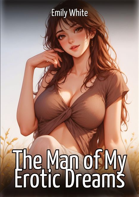 "Emily White", "The Man of My Erotic Dreams". Eine Illustration einer Frau mit langen Haaren und einem braunen Oberteil.