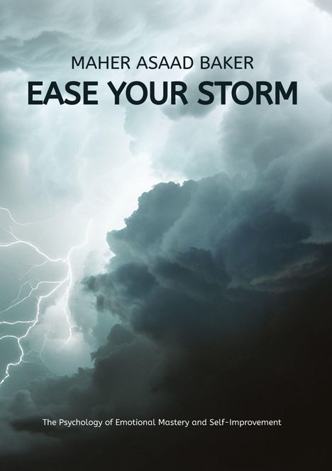 MAHER ASAAD BAKER, EASE YOUR STORM. Gewitterwolken mit Blitzen, bedrohliche Atmosphäre.