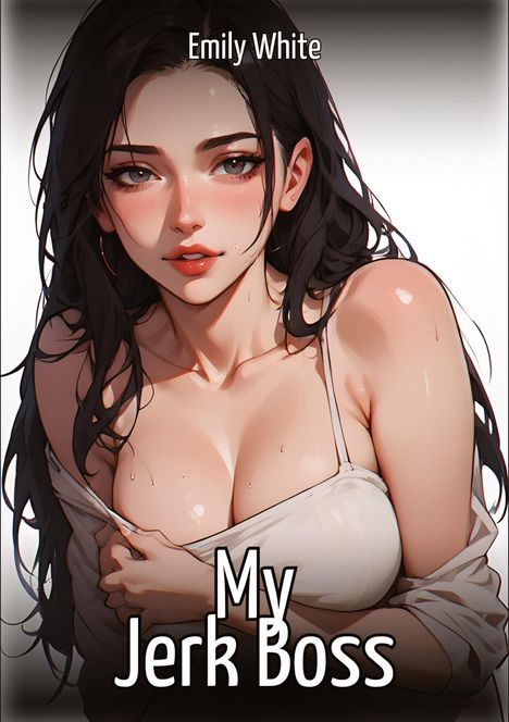 Text: "Emily White" und "My Jerk Boss". Illustration einer dunkelhaarigen Frau in einem Top.