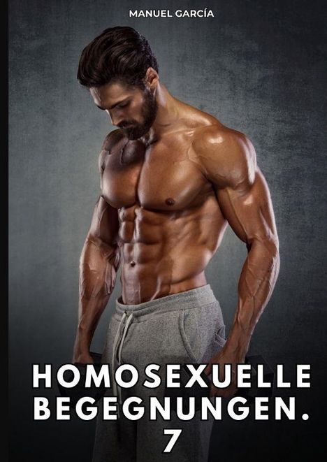 MANUEL GARCÍA. HOMOSEXUELLE BEGEGNUNGEN 7. Muskelbepackter Mann in Jogginghose, nachdenklich blickend.