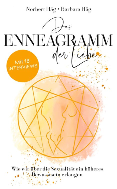 "Das Enneagramm der Liebe" von Norbert und Barbara Häg, mit 18 Interviews. Aquarellillustration eines Kreises mit Linien.