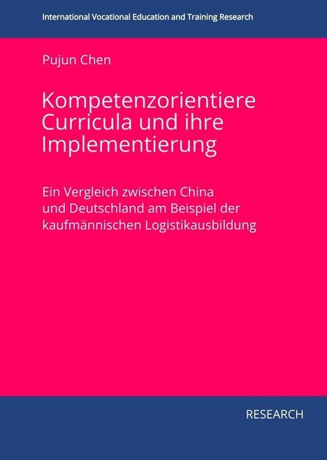 Oben: "International Vocational Education and Training Research". Text: "Kompetenzorientierte Curricula und ihre Implementierung". Unten: "RESEARCH".