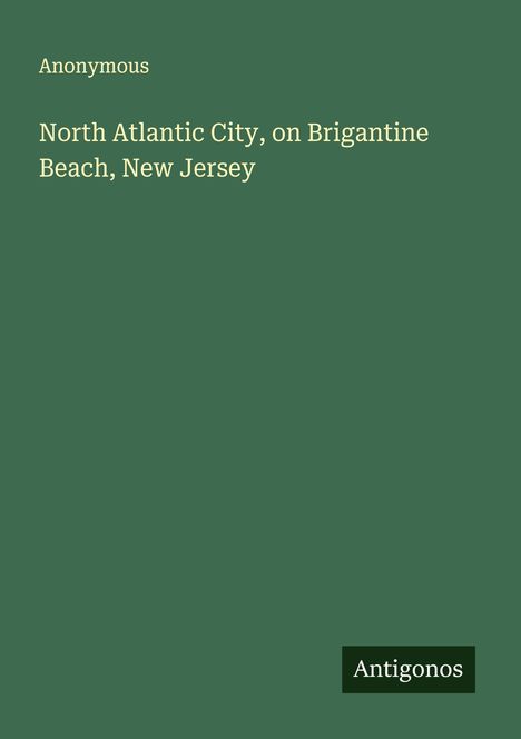 Anonymous: North Atlantic City, on Brigantine Beach, New Jersey, Buch